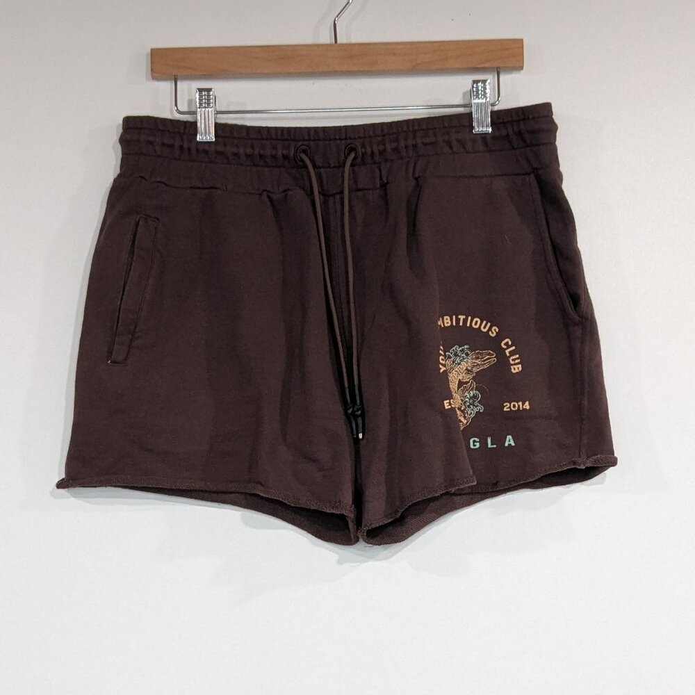YoungLA French Terry Sweat Shorts Brown Size Large